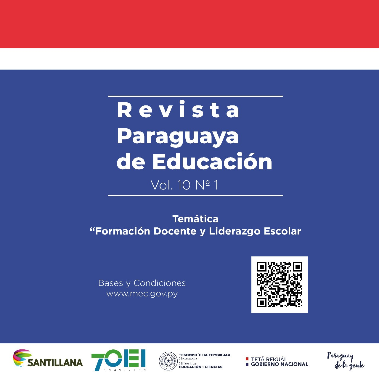 Recepción de artículos para la Revista Paraguaya de Educación Vol. 10, “Formación Docente y Liderazgo Escolar”.