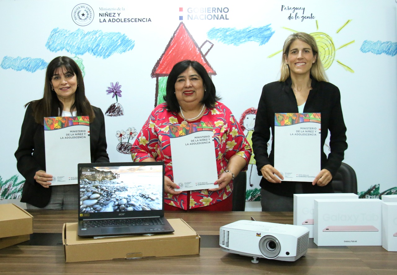 Avanza el proyecto de prevención y atención de la trata de niñas, niños y adolescentes en Paraguay a través de la adquisición de equipos informáticos