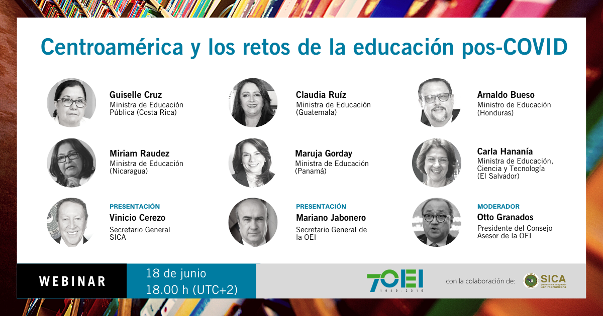 Este jueves, 18 de junio, la OEI organiza el webinar «Centroamérica y los retos de la educación pos-COVID»