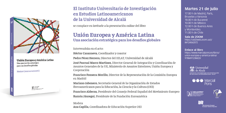 La OEI participará en la presentación del libro «Unión Europea y América Latina, una asociación estratégica para los desafíos globales»