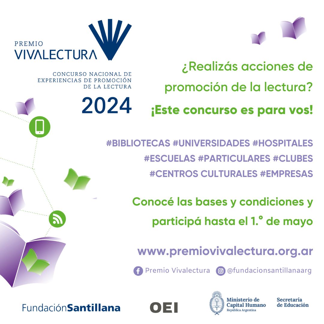 Ya están abiertas las inscripciones al Premio VIVALECTURA 2024