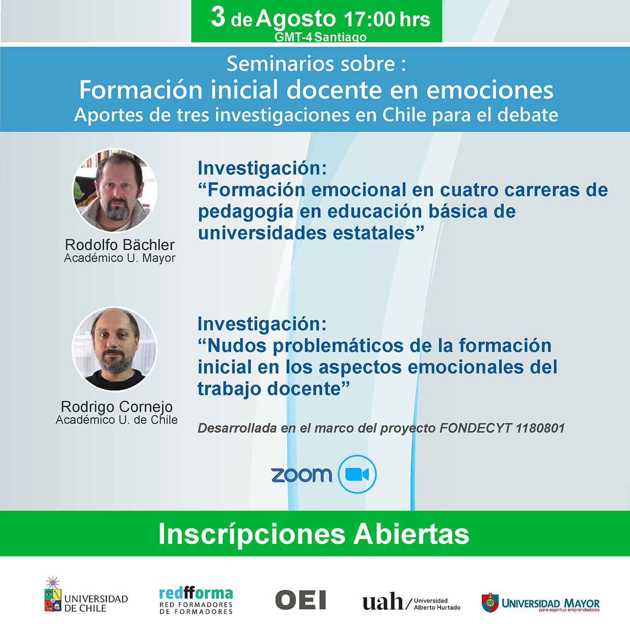 Ciclo de seminarios sobre “Formación inicial docente en emociones: Aportes de tres investigaciones en Chile para el debate” 