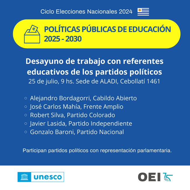 Desayuno de trabajo Politicas Publicas de Eduacion 2024 Uruguay