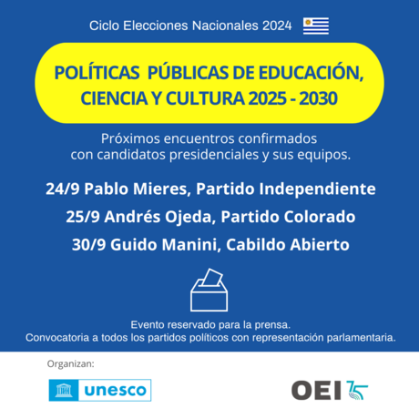 Ciclo politicas publicas de educación, ciencia y cultura. Candidatos confirmados