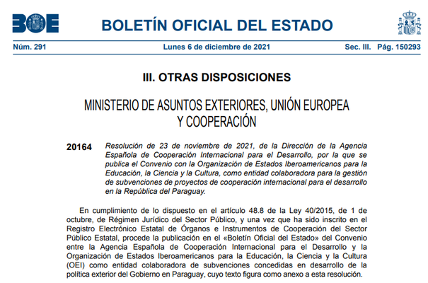 Oei Paraguay Noticias Oei Y Aecid Firman Convenio Para El Desarrollo De La Política 9570