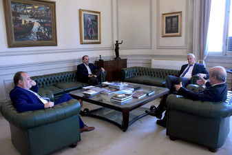 Reunión institucional entre el secretario general de la OEI, Mariano jabonero y el ministro de educación de la Nación, Jaime Perczyk
