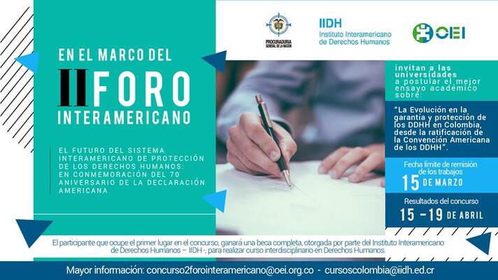 Te Invitamos a participar del concurso sobre derechos humanos de la Procuraduría General de la Nación, el Instituto interamericano de Derechos Humanos y la Organización de Estados Iberoamericanos (OEI)
