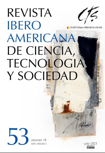 Revista iberoamericana de ciencia, tecnología y sociedad. Vol. 18, nº  53 de 2023