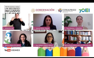 CONAPRED  y OEI México inauguramos el Ciclo de Conversatorios “Propuestas para un regreso inclusivo a las aulas”.