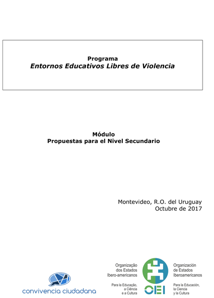Entornos Educativos Libres de Violencia módulos Inicial, Primaria y Secundaria 