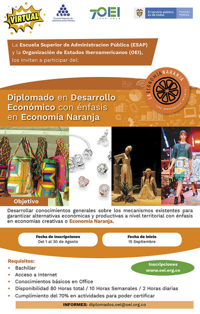 Diplomado en Desarrollo Económico con Énfasis en Economía Naranja