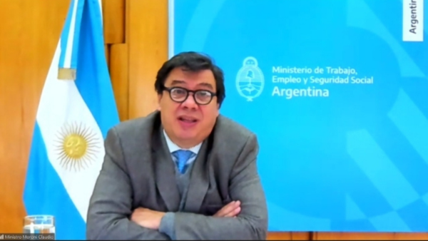 Claudio Moroni, Ministro de Trabajo, Empleo y Seguridad Social,  disertó con empresarios y sindicalistas en OEI Argentina