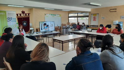 Directora de la OEI en Chile expone sobre evaluación formativa a docentes en Escuela Básica de Horcón