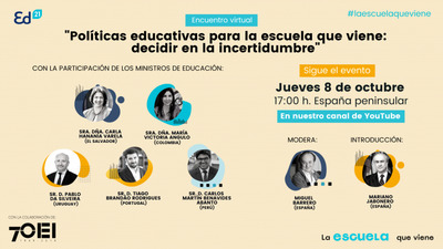 Cinco ministros da Educação ibero-americanos conversam sobre as experiências e aprendizagens durante a pandemia