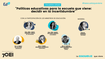 OEI y Fundación Santillana organizan mesa de diálogo con ministros de Educación de cinco países iberoamericanos para analizar la escuela que viene