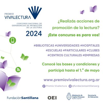 Ya están abiertas las inscripciones al Premio VIVALECTURA 2024