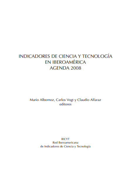 Indicadores de ciencia y tecnología en Iberoamerica. Agenda 2008