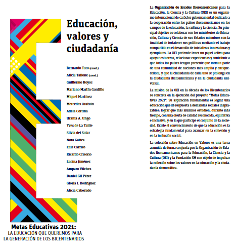 Metas educativas 2021. Educación, valores y ciudadanía